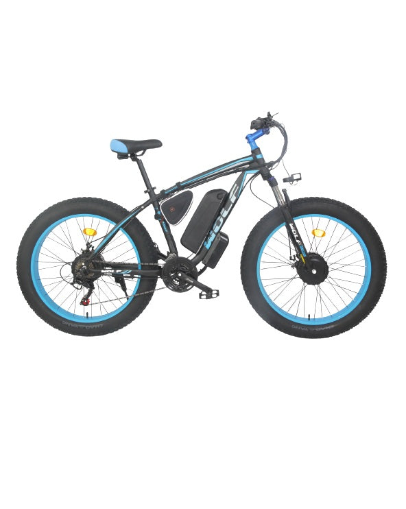 blue electric mountain bike