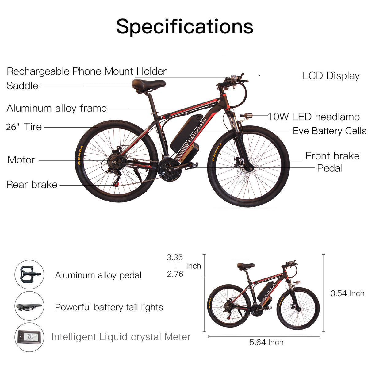 SOLD OUT!! SMLRO C6 Fast E-Mountain Bike - 1000w/13Ah
