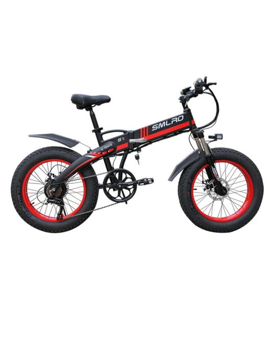 SMLRO S9F Folding Off-Road E-bike - 500w (Red/Black)