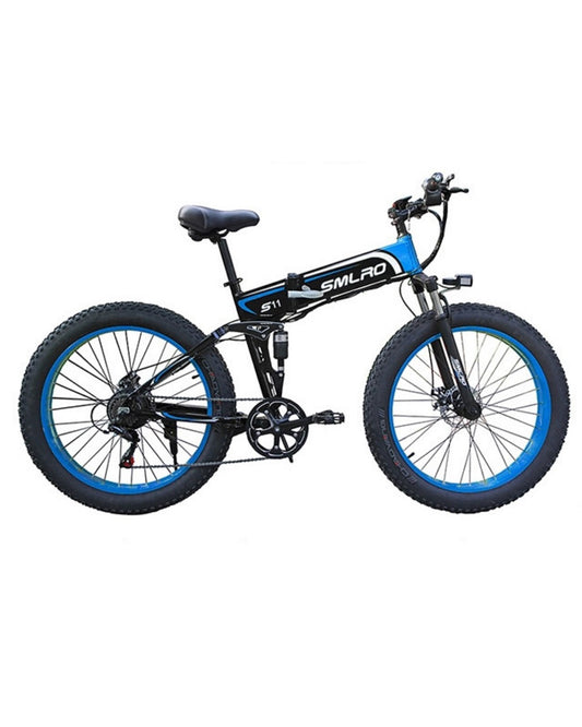 SMLRO S11F Folding fat tyre E-bike -1000w (Blue & Black)